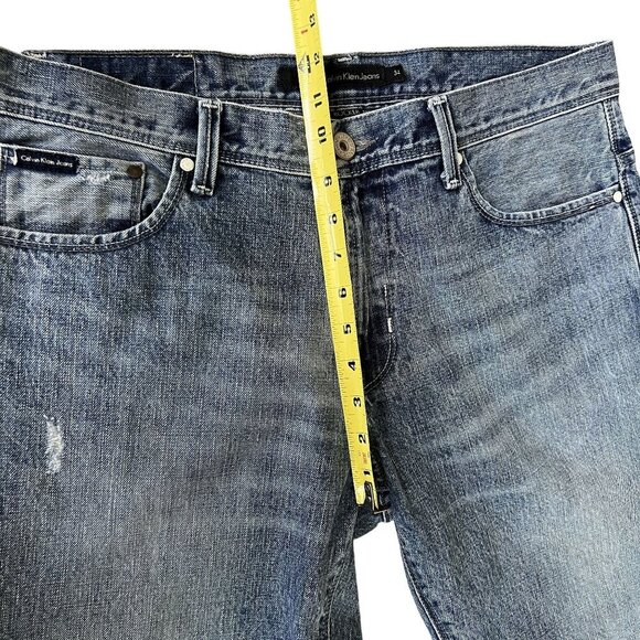 Calvin Klein Jeans Mens 34x34 Rocker Straight Leg Denim Moto Edgy Biker Timeless - Picture 11 of 15